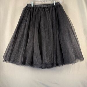 WDPL Tulle Skirt Tea Length Black Goth Balletcore Elastic Waist NWT XL